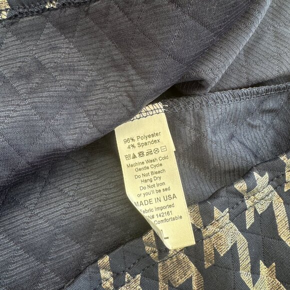 LuLaRoe Amelia Dress Elegant Collection Navy Silver NEW with tags size L - Picture 8 of 15